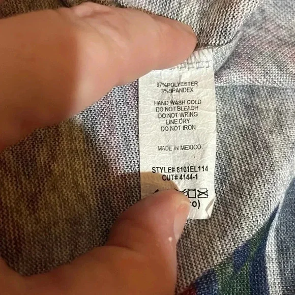 🔵 Ginger G gray Aztec open front  3/4 sleeve cardigan small - Picture 5 of 6